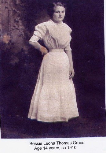 Bessie Leona Thomas Groce, Burleson County, Texas