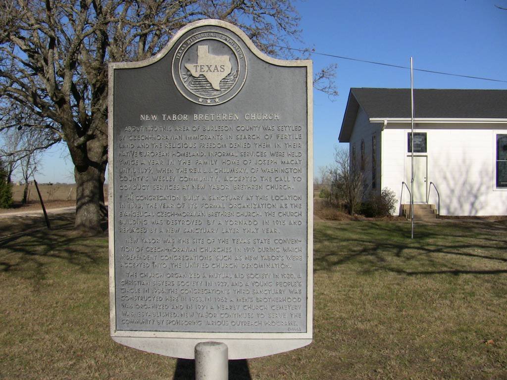 New Tabor Brethren Church Sign, Burleson County, Texas