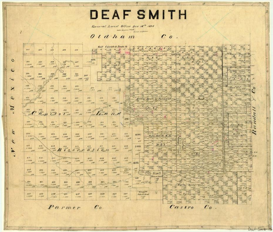 1896 Map, Deaf Smith County, Texas
