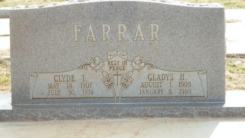 Clyde Texas & Gladys Alfanso (Hull) Farrar, Fisher County, Texas