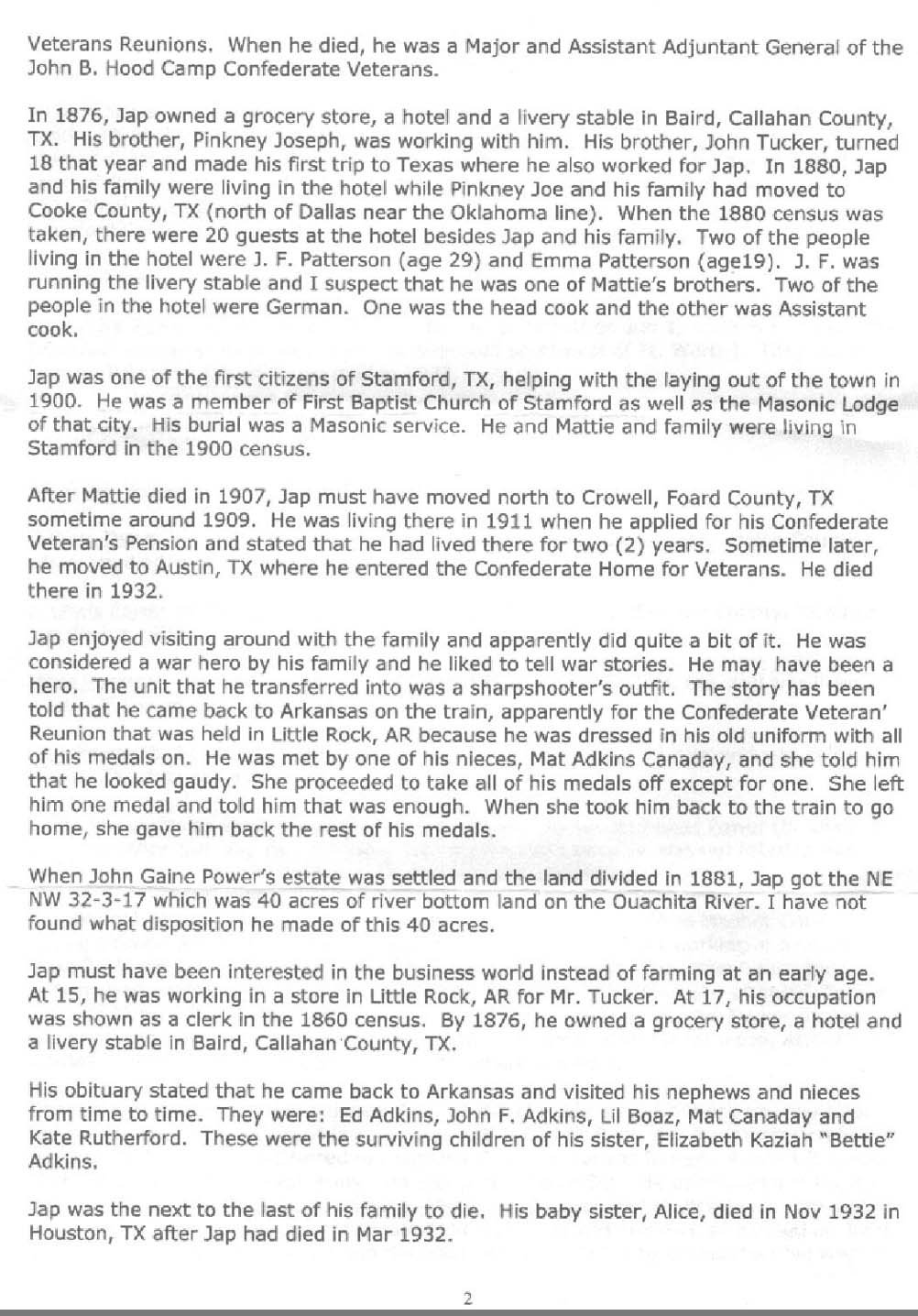 Descendants of William Jasper 