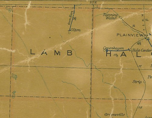 1907 Postal Map, Lamb County, TX