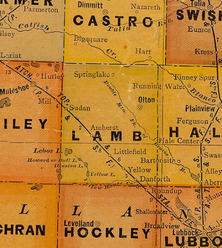 1920 Postal Map, Lamb County, TX