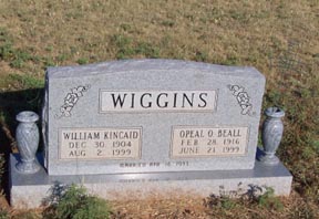 Wiggins, William and Opeal, Taylor County, TXGenWeb