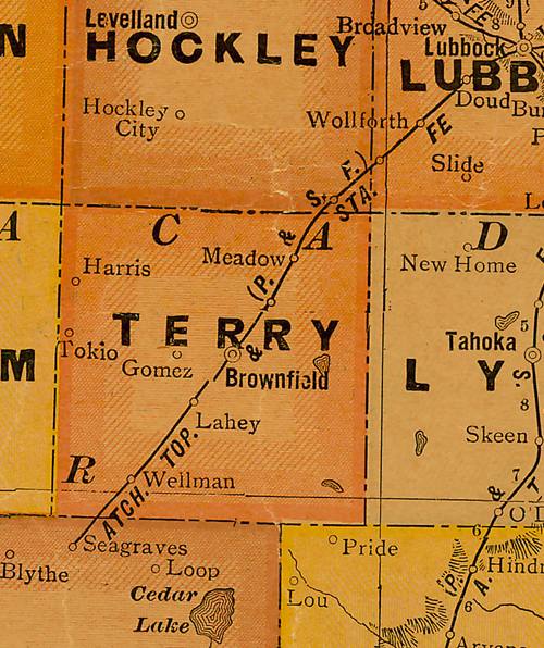 1920s Map, Terry County, Texas