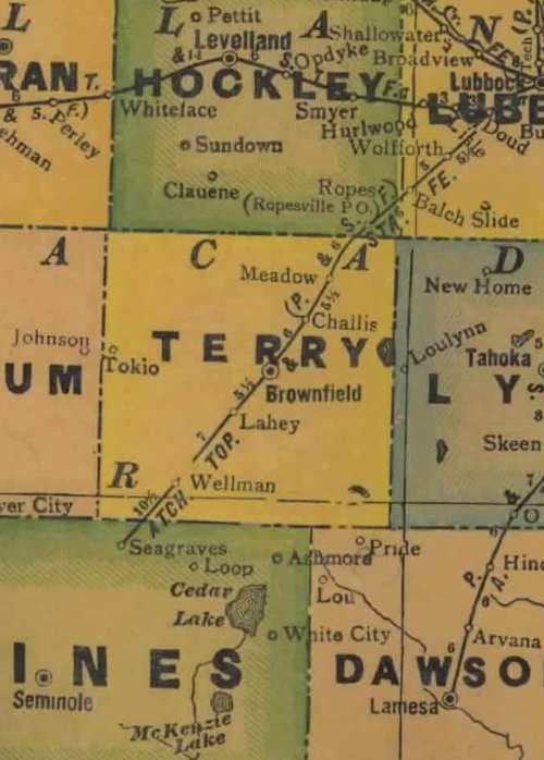 1940s Map, Terry County, Texas